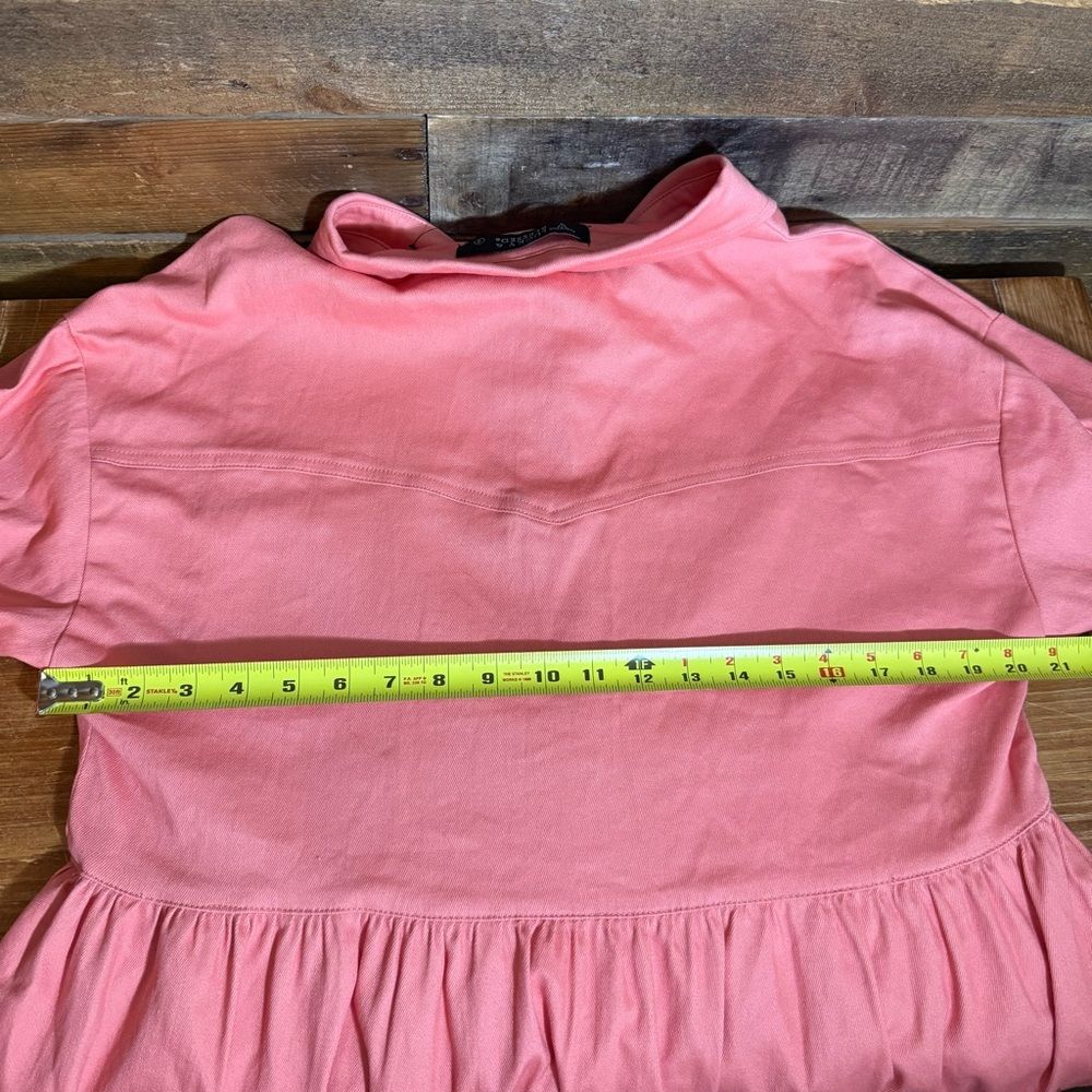 L&B Lucky & Blessed Stretch Denim Button Down Pink Western Dress Small DDR037 - Picture 7 of 8